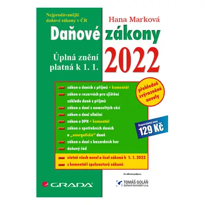 E-kniha: Daňové zákony 2022 od Marková Hana