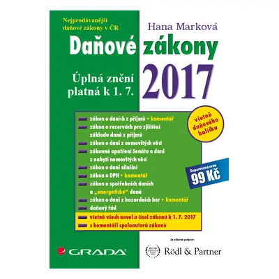 E-kniha: Daňové zákony 2017 od Marková Hana