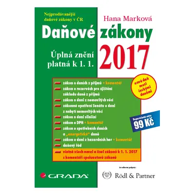 E-kniha: Daňové zákony 2017 od Marková Hana