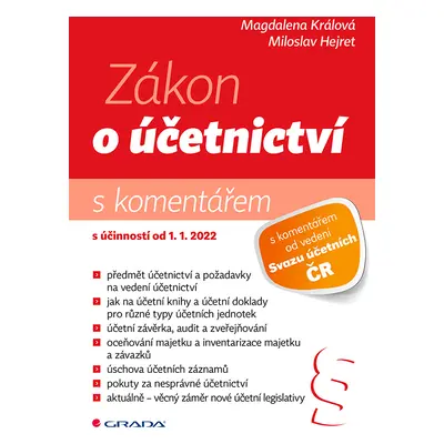 E-kniha: Zákon o účetnictví 2022 - s komentářem od Králová Magdalena