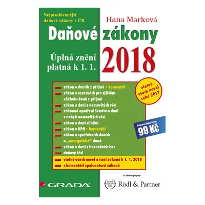 E-kniha: Daňové zákony 2018 od Marková Hana