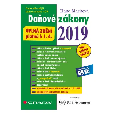 E-kniha: Daňové zákony 2019 od Marková Hana