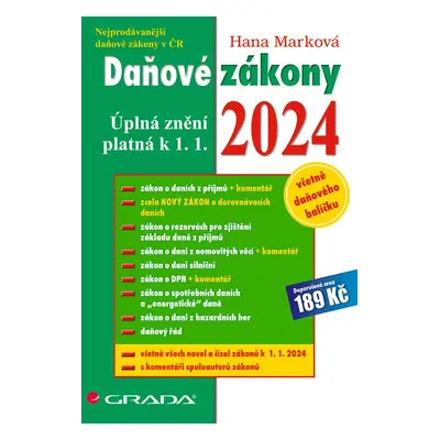 Kniha: Daňové zákony 2024 od Marková Hana