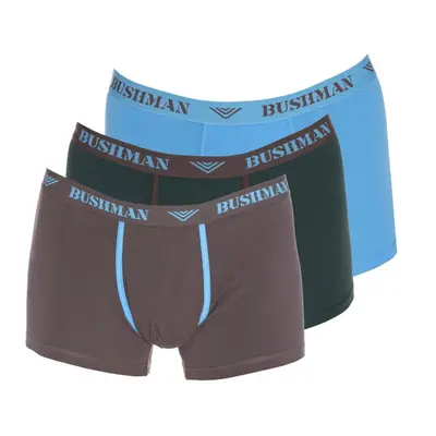 Bushman trenýrky Edward 3Pack dark brown/dark grey/light blue