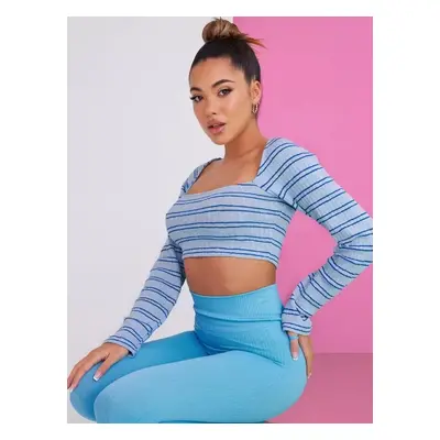 jiná značka NLY TREND »Striped Rib Crop Top« tričko Barva: Modrá, Mezinárodní