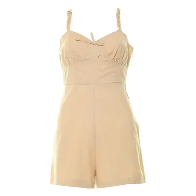 jiná značka NA-KD »Frill Strap Playsuit« krátký overal s podílem lnu< Barva: Béžová, Mezinárodní