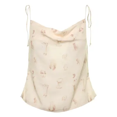 jiná značka NA-KD "Tie Strap Cami Top" top< Barva: Béžová, Mezinárodní