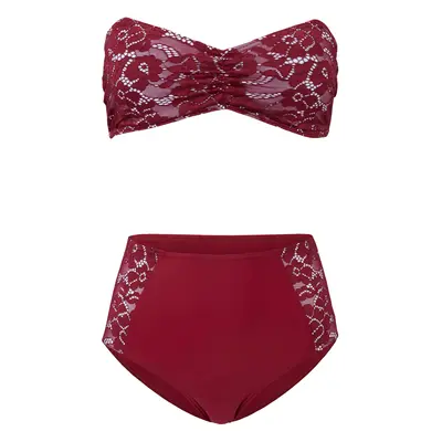 Bonprix BODYFLIRT bikiny s krajkou Barva: Červená, Obvod hrudníku: (46)