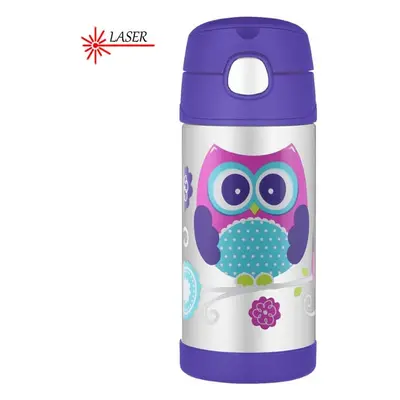 Thermos FUNtainer Dětská termoska s brčkem - sova 355 ml