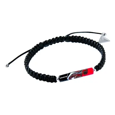 Lampglas Partnerský náramek Shamballa Red Black s unikátní perlou Lampglas BSHX10