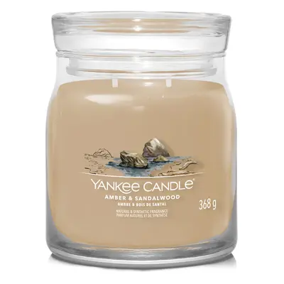 Yankee Candle Aromatická svíčka Signature sklo střední Amber & Sandalwood 368 g