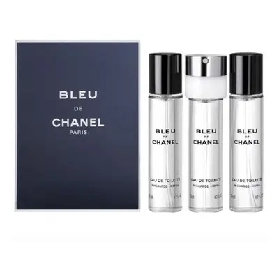 Chanel Bleu De Chanel - EDT (3 x 20 ml) + plnitelný flakon 60 ml