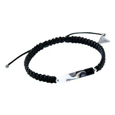 Lampglas Partnerský náramek Shamballa Black & White s unikátní perlou Lampglas BSHX11