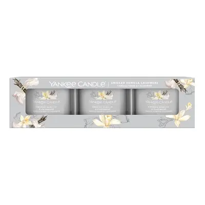 Yankee Candle Sada votivních svíček ve skle Smoked Vanilla & Cashmere 3 x 37 g