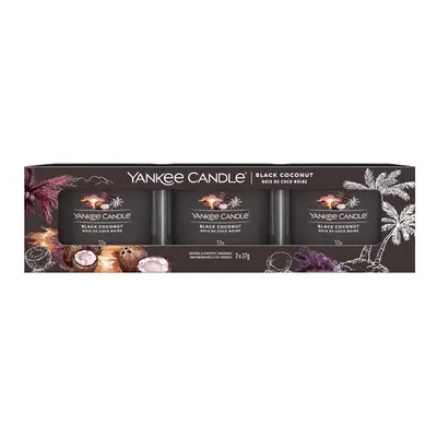 Yankee Candle Sada votivních svíček ve skle Black Coconut 3 x 37 g