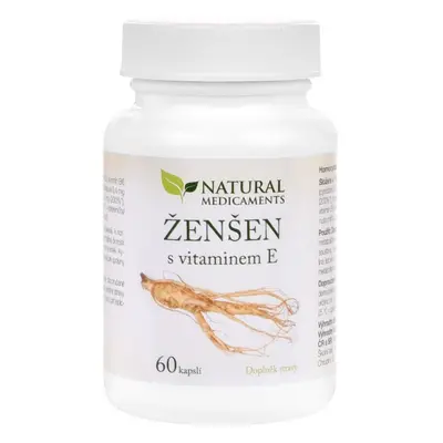 Natural Medicaments Ženšen + vitamín E 60 kapslí