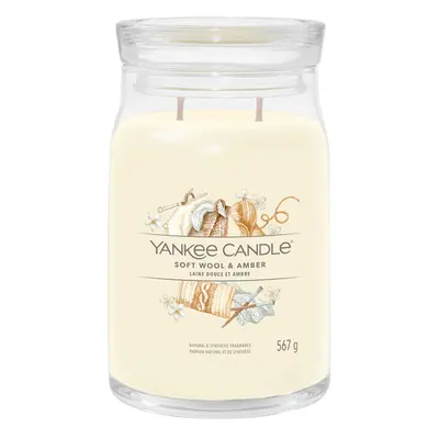 Yankee Candle Aromatická svíčka Signature sklo velké Soft Wool & Amber 567 g