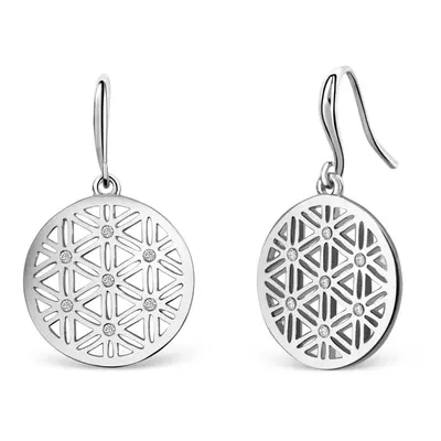 CRYSTalp Módní náušnice s krystaly Flower of Life 40086.CRY.R