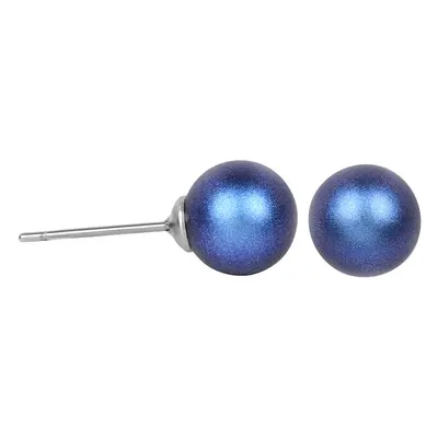 Levien Moderní náušnice pecky Pearl Iridescent Dark Blue