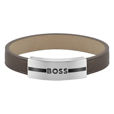 Hugo Boss Fashion kožený hnědý náramek 1580496 19 cm