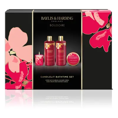 Baylis & Harding Dárková sada péče o tělo se svíčkou Třešňový květ 4 ks