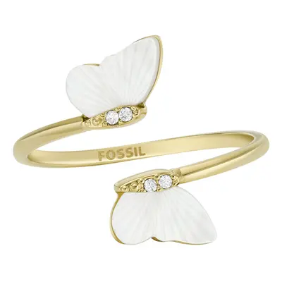 Fossil Slušivý pozlacený otevřený prsten Radiant Wings JF04423710 49 mm