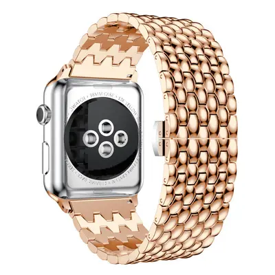 4wrist Ocelový tah s dračím vzorem pro Apple Watch 42/44/45/49 mm - Rose Gold