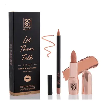 SOSU Cosmetics Sada na rty se rtěnkou a konturovací tužkou Let Them Talk Unveiled (Lip Kit)