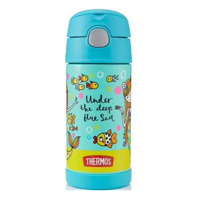 Thermos FUNtainer Dětská termoska s brčkem – mořská panna 355 ml