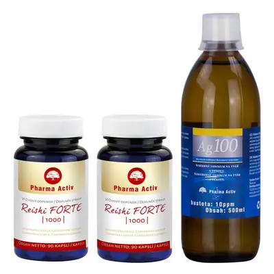 Pharma Activ Reishi FORTE 1000 90 tablet 1+1 + Ag100 10ppm 500 ml