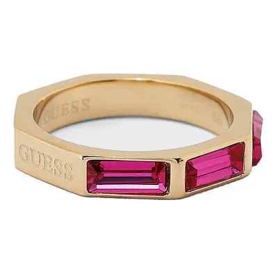 Guess Slušivý prsten s růžovými kubickými zirkony JUBR03174JWYGFC 52 mm