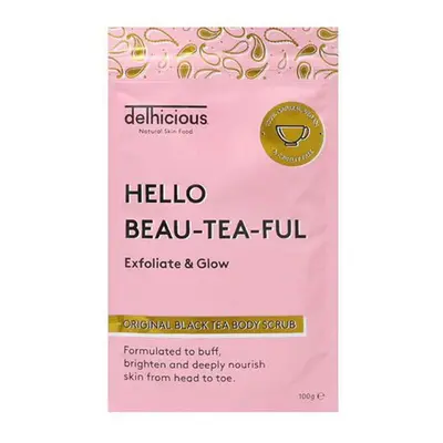 Delhicious Tělový peeling Hello Beau-Tea-Ful Original (Black Tea Body Scrub) 100 g