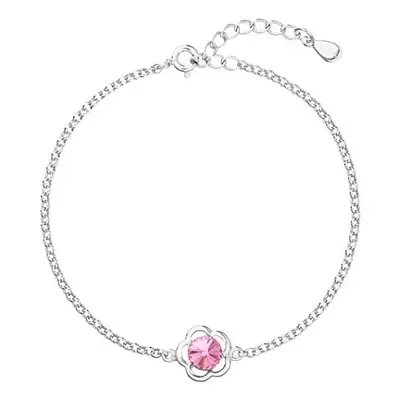 Evolution Group Stříbrný náramek s krystalem Swarovski 33117.3 Rose