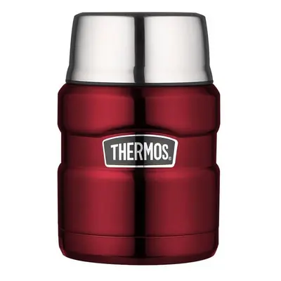 Thermos Style Termoska na jídlo se skládácí lžící a šálkem - červená 470 ml