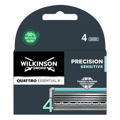 Wilkinson Sword Náhradní hlavice Quattro Essential Precision Sensitive 4 ks