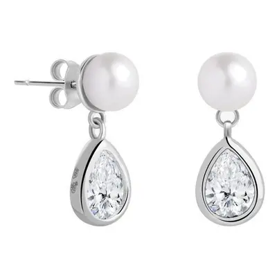 Preciosa Elegantní stříbrné náušnice s pravou perlou Pure Pearl 00