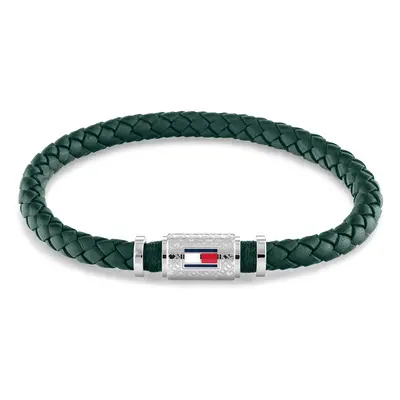 Tommy Hilfiger Moderní pánský náramek ze zelené kůže Homme 2790456