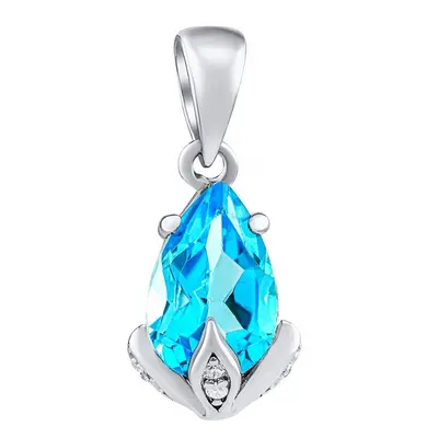 Silvego Stříbrný přívěsek Clarissa se Swiss Blue Topaz a Brilliance Zirconia JJJ1267PTS