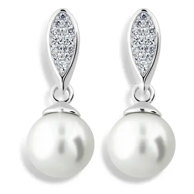 Cutie Jewellery Luxusní náušnice z bílého zlata s pravými perlami a zirkony Z6412-3124-30-10-X-2