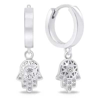 Brilio Silver Fashion stříbrné kruhy Hamsa EA643W