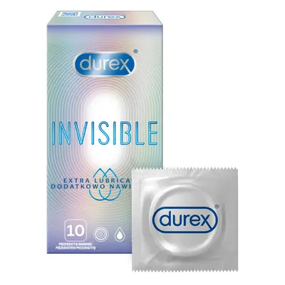 Durex Kondomy Invisible Extra Lubricated 10 ks