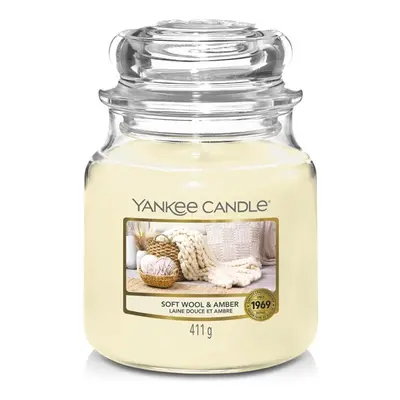 Yankee Candle Aromatická svíčka Classic střední Soft Wool & Amber 411 g