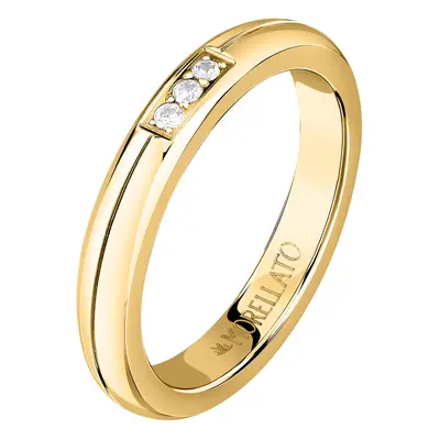 Morellato Slušivý pozlacený prsten s krystaly Love Rings SNA47 50 mm