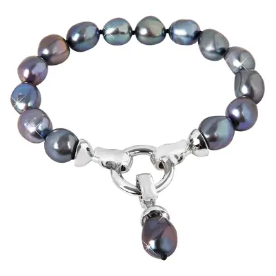 JwL Luxury Pearls Náramek z pravých kovově modrých perel JL0562