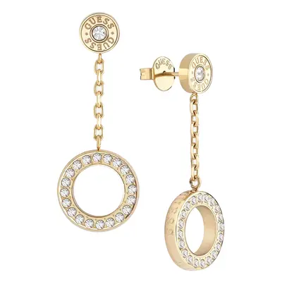 Guess Stylové visací náušnice Circle Lights JUBE03161JWYGT/U