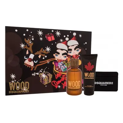 Dsquared² Wood For Him - EDT 100 ml + sprchový gel 100 ml + pouzdro na karty