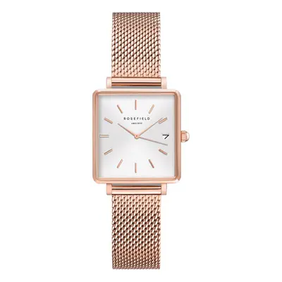 Rosefield The Mini Boxy White Sunray Mesh Rose gold QMWMRG-Q040