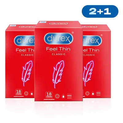 Durex Kondomy Feel Thin Classic 2+1