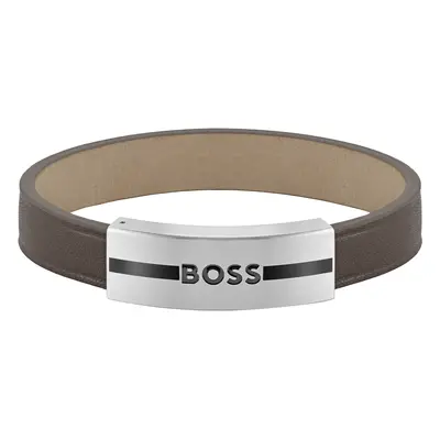 Hugo Boss Fashion kožený hnědý náramek 1580496 18 cm