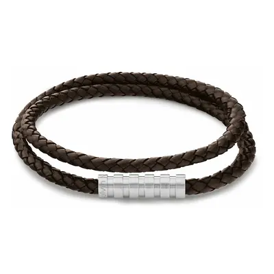 Calvin Klein Módní pánský kožený náramek Braided 35000094